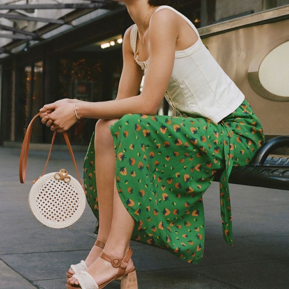 ANTHROPOLOGIE‎ Rattan Circle Crossbody Bag, White/Cream/Brown, Classic Chic - Picture 11 of 17